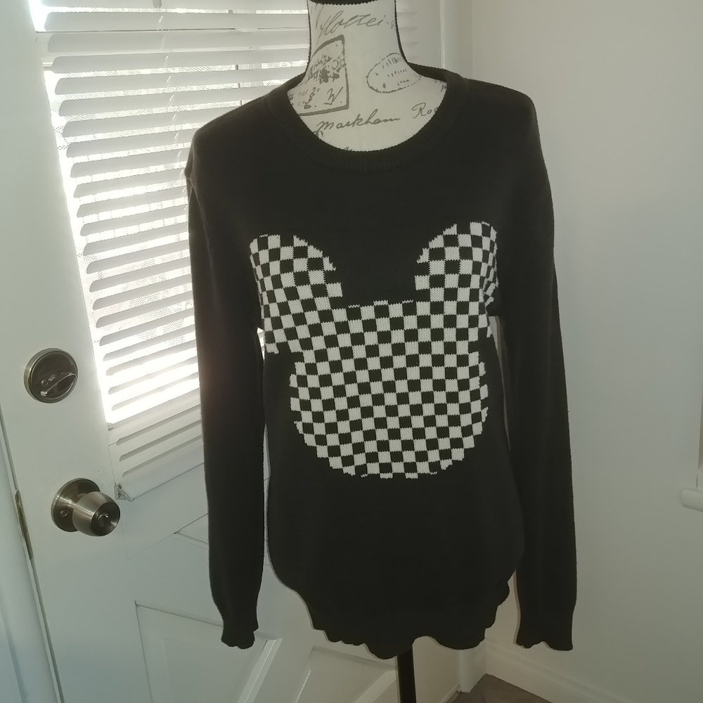 Olive green mickey mouse logo sweater